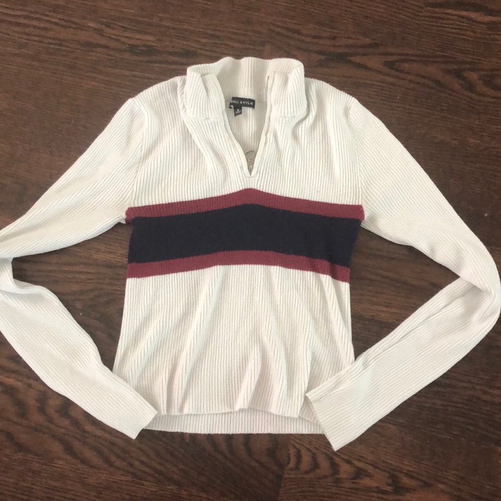 Kendall and Kylie long sleeve quarter zip up top
